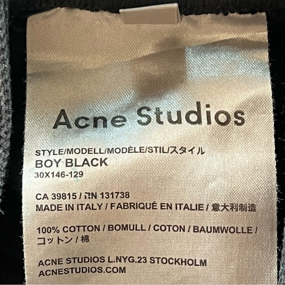 Acne Studio Boy Black Stretch Denim Jeans Women’s Size 30 - Picture 5 of 6